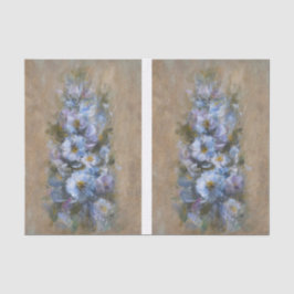 White /Blue Daises DBL Seidenpapier