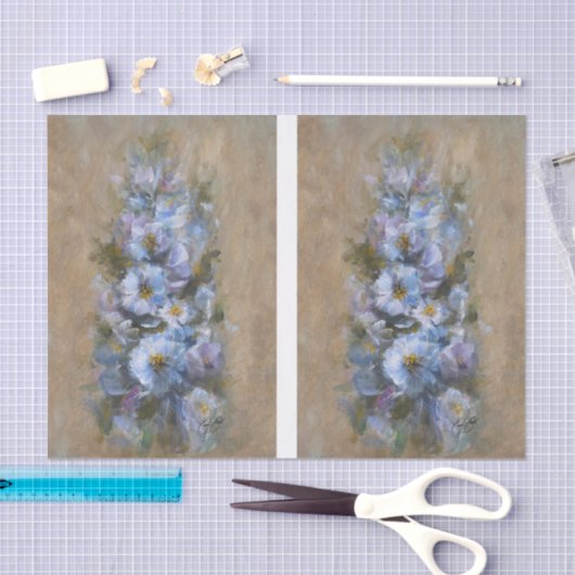 White /Blue Daises DBL Seidenpapier (Handwerk)