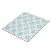 White Blue Daisy Blume Retro Muster Fliese (Seite)