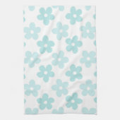 White Blue Daisy Blume Retro Muster Geschirrtuch (Vertikal)