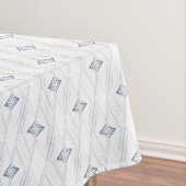 White Blue Diamond Muster Modern Geometric Print Tischdecke (Beispiel)