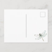 White Blue Floral Dragonfly Denken Sie über Sie Postkarte (Rückseite)