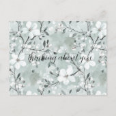 White Blue Floral Dragonfly Denken Sie über Sie Postkarte (Vorderseite)