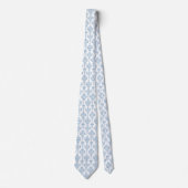 White blue floral pattern neck tie krawatte (Vorderseite)