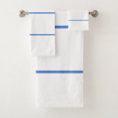 White Blue Geometric Lines Badhandtuch Set (Insitu)