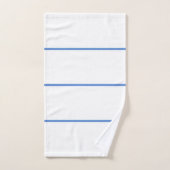 White Blue Geometric Lines Badhandtuch Set (Handtuch)