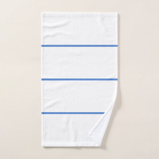 White Blue Geometric Lines Badhandtuch Set (Handtuch)