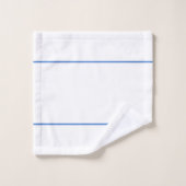 White Blue Geometric Lines Badhandtuch Set (Waschlappen)