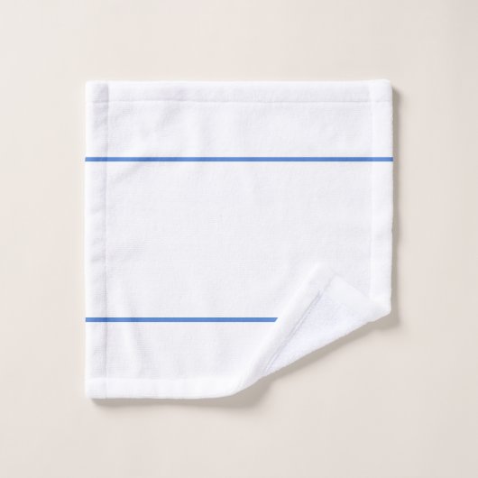 White Blue Geometric Lines Badhandtuch Set (Waschlappen)