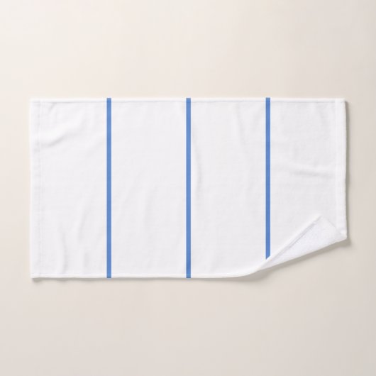 White Blue Geometric Lines Badhandtuch Set (Handtuch)