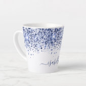 White Blue Glitzern Staub Name Skript Milchtasse (Linke Ecke)