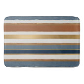 White blue gold and copper horizontal stripes badematte (Vorderseite)