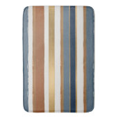 White blue gold and copper horizontal stripes badematte (Vorderseite Vertikal)