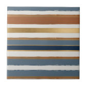 White blue gold and copper horizontal stripes fliese (Vorderseite)
