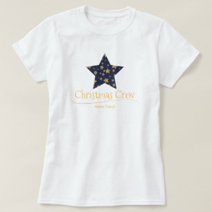 White Blue Gold Star Mama Custom Matching Weihnach T-Shirt