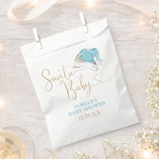 White Blue Gold Weihnachtsmannmütze Christmas Sant Geschenktütchen (Ausgeschnitten)