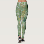 White & Blue Green Royal-Peacocks Fantasy Leggings (Rückseite)