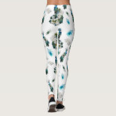 White & Blue Green Royal-Peacocks Fantasy Leggings (Rückseite)