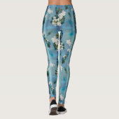 White & Blue Green Royal-Peacocks Fantasy Leggings (Rückseite)