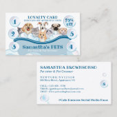 White Blue Hund Katze Groomer Pet Care Bath Loyali Visitenkarte (Vorne/Hinten)
