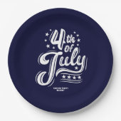 White &Blue independence Day BBQ Party Pappteller (Vorderseite)