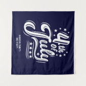 White &Blue independence Day BBQ Party Wandteppich (Vorderseite (Horizontal))