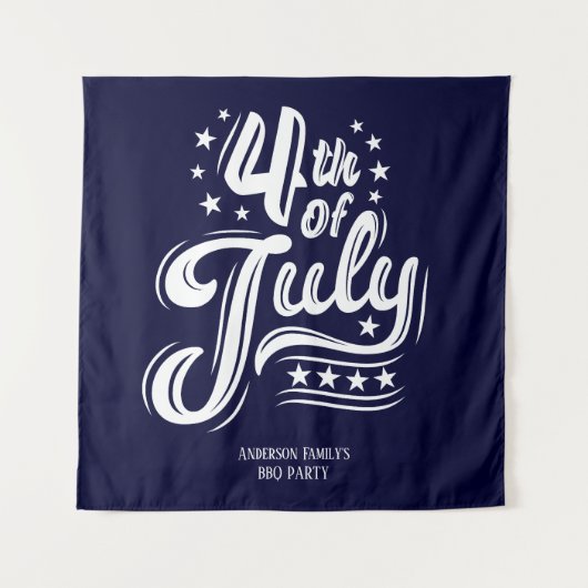 White &Blue independence Day BBQ Party Wandteppich (Vorderseite)