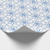 White Blue Islamic Geometric Muster Geschenkpapier (Ecke)