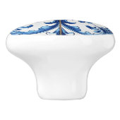 White Blue Italia Tile Pattern Keramikknauf (Seitenansicht)
