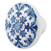 White Blue Italia Tile Pattern Keramikknauf (Rechts)