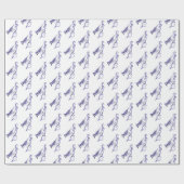 White Blue Jay Wrapping Paper Geschenkpapier (Flach)