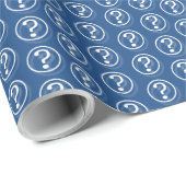 White Blue Kleine Fragezeichen Geschenkpapier (Rolleneckpunkt)