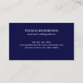 White Blue Magnolia Wreath    Monogramprofessional Visitenkarte (Rückseite)