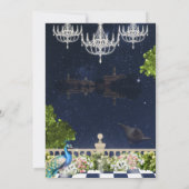 White & Blue Minimal Sangeet Hochzeit Einladung (Rückseite)