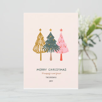 White Blue Minimalistisch Frohe Weihnachtskarte Feiertagskarte