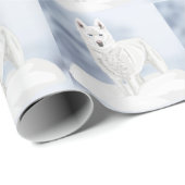 White Blue Mit Augen Husky Geschenkpapier (Rolleneckpunkt)