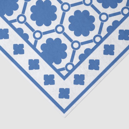 White Blue Modern Bone Inlay Decoupage Paper Seidenpapier (Ausschnitt)