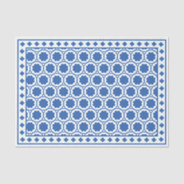 White Blue Modern Bone Inlay Decoupage Paper Seidenpapier