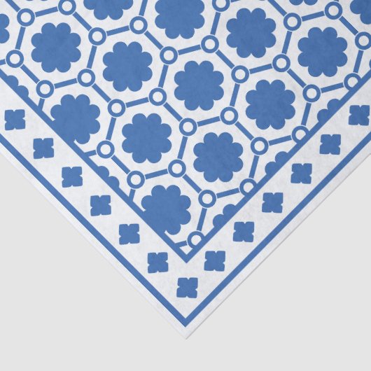 White Blue Modern Bone Inlay Decoupage Paper Seidenpapier (Detail)