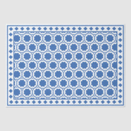 White Blue Modern Bone Inlay Decoupage Paper Seidenpapier