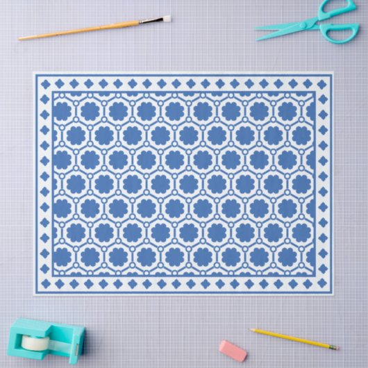 White Blue Modern Bone Inlay Decoupage Paper Seidenpapier (Basteln)