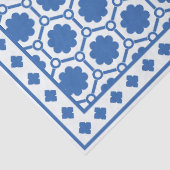 White Blue Modern Bone Inlay Decoupage Paper Seidenpapier (Detail)