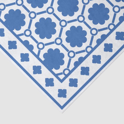 White Blue Modern Bone Inlay Decoupage Paper Seidenpapier (Detail)