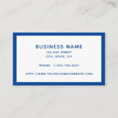 White Blue Modern Minimal Business Card Visitenkarte (Rückseite)