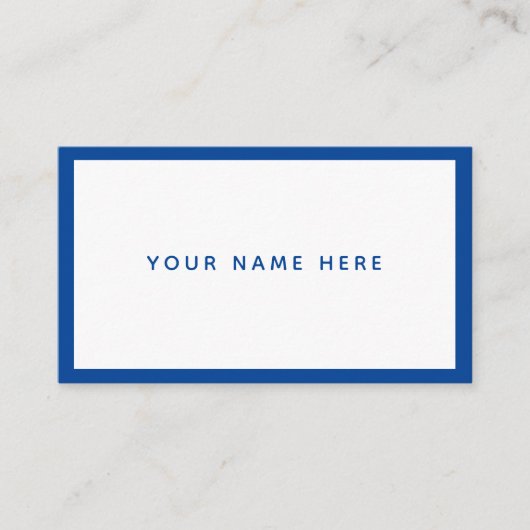 White Blue Modern Minimal Business Card Visitenkarte (Vorderseite)