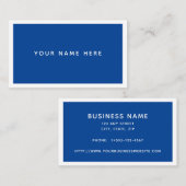 White Blue Modern Minimal Business Card Visitenkarte (Vorne/Hinten)
