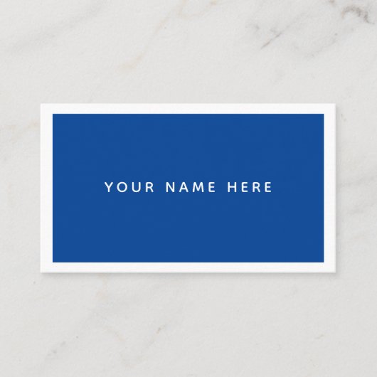 White Blue Modern Minimal Business Card Visitenkarte (Vorderseite)