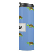 White Blue Modern Turtle Tumbler Thermosbecher (Nach rechts gedreht)