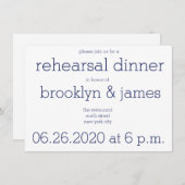 White Blue Modern Wedding Probe Einladungen (Vorne/Hinten)