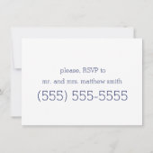 White Blue Modern Wedding Probe Einladungen (Rückseite)